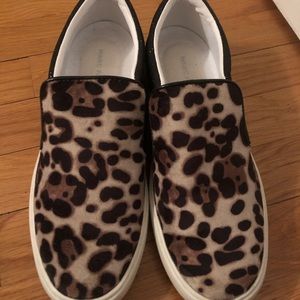 Leopard print slip on sneaker